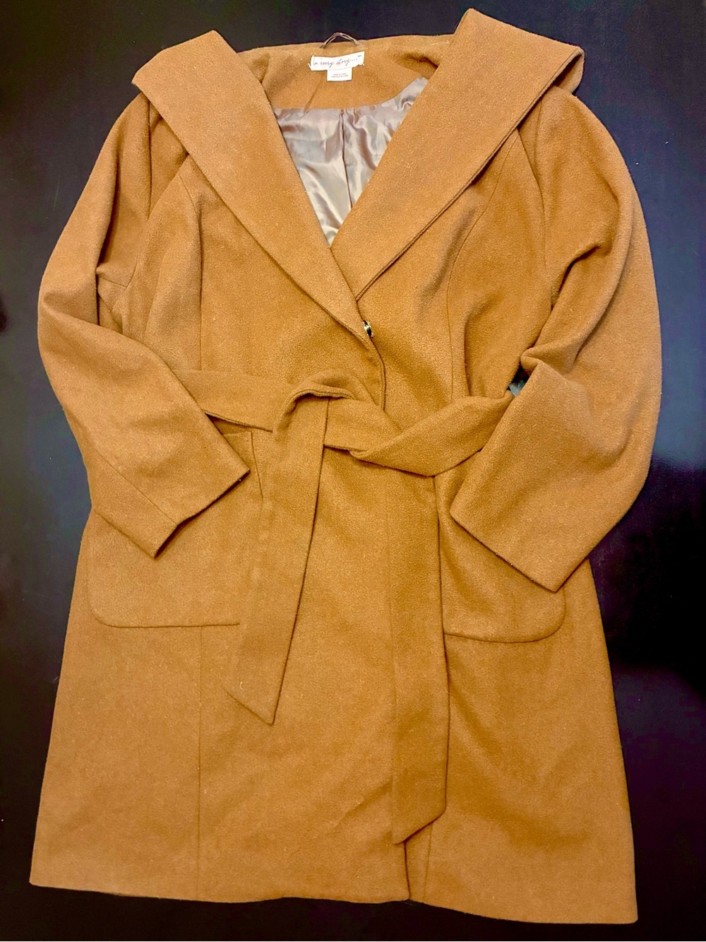 Brown Hooded Wrap Coat